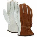 Mcr Safety Gloves, Ind Grd Grain Drvr/Split Back Key Thumb, XXL, 12PK 3205XXL